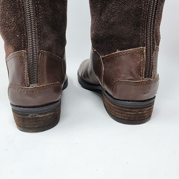 Sam Edelman Riding Boots Women 6M Pembrooke Brown Leather & Suede Full Zip - Picture 5 of 14
